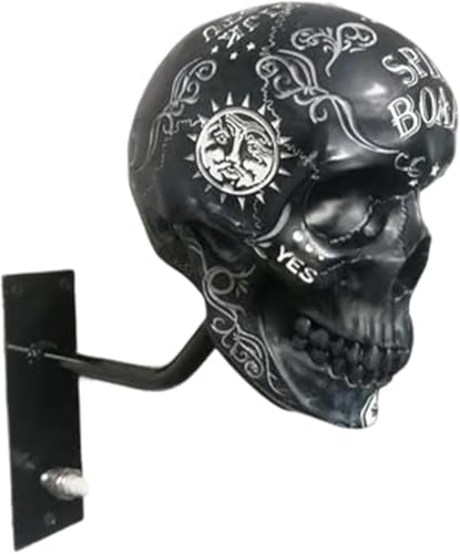 Motorcycle Helmet Skull Holder, Wall Mount Helmet Rack, Resin Crafts,Skull Helmets Holder Suitable for Motorcycle Cap, Baseball Cap, Bicycle Cap, Hat Storage Rack,Sports Gear (Type-D) - style: Type-D