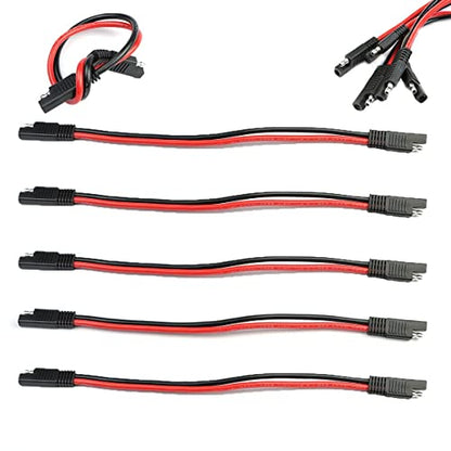 5 Pack 10 Gauge 2 Pin Quick Disconnect Polarized Wire Harness SAE Connector Bullet Lead Cable for Motorcycle Boat Car Tractor - 12in Red and Black Wire (5PCS 12IN 10GAUGE) - style: 10 Gauge