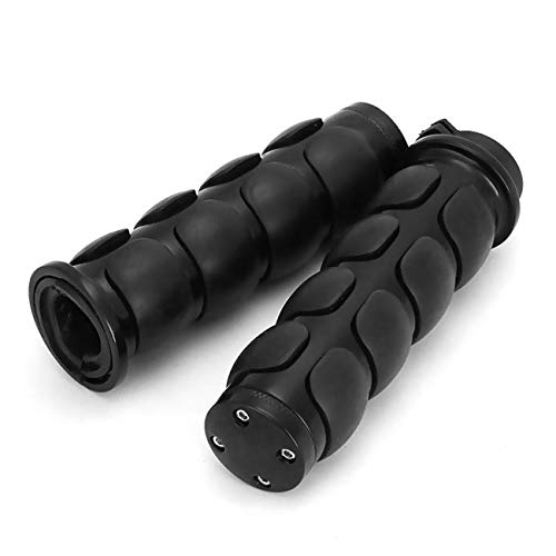 INNOGLOW Motorcycle Handlebar Grips 1 Pairs Hand Grips - color: Black-A