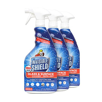 Invisible Shield Glass & Surface Cleaner 32 fl. oz. Cleans and Protects on multi surfaces by UNELKO- Clean-X (3) - style: 32 Fl Oz (Pack of 3)