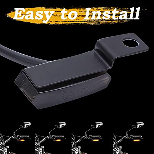 LED Turn Signals, Flowing Handlebar Marker Light Motorcycle Mini Blinkers Compatible with Harley Honda Yamaha Kawasaki Cafe Racer Cruiser Street Bikes and More - Black