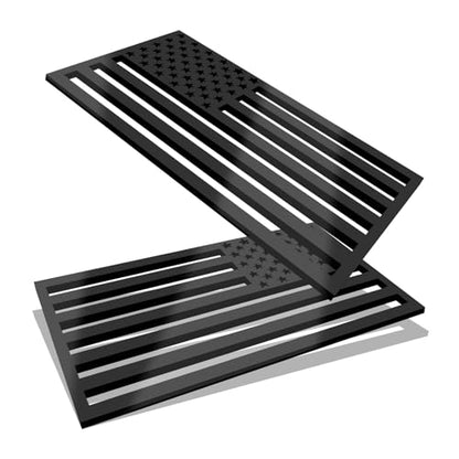 American Flag Emblem Car Decals, 3D Acrylic USA Patriotic Military Flag Sticker Reflective Stripes, Left & Right Raised Decals for Car Truck SUV Jeep RV Window Bumper Motorcycle (2PCS, Cut-Out) - color: Black