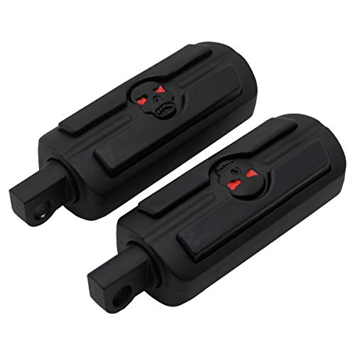 FATECIM Motorcycle Skull Foot Pegs Pedals Rests Motorbike Highway Pegs Male Mount for Harley Dyna Fat Bob Touring Road Glide Street Glide Sportster 883 Fat Boy Black - color: Skull-Black