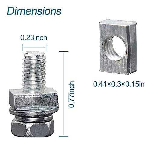 6 PCS Bolts and Nuts Kit, Motorcycle Battery Bolts and Nuts, M6x16MM Motorcycle Battery Screw and Nut, Battery Terminal Bolts and Nuts Carbon Steel - size: M6x16MM (6PCS)