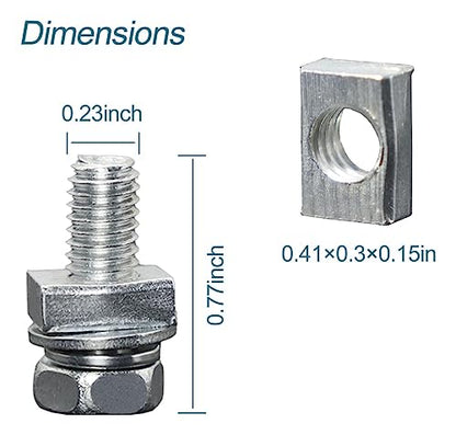 6 PCS Bolts and Nuts Kit, Motorcycle Battery Bolts and Nuts, M6x16MM Motorcycle Battery Screw and Nut, Battery Terminal Bolts and Nuts Carbon Steel - size: M6x16MM (6PCS)