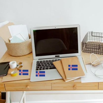 4 PCS Flag Stickers - Iceland Flag Stickers Decals for Cup Computer Laptop Car Bumper Window Helmet Musical Instrument with Smooth Surface - size: Iceland