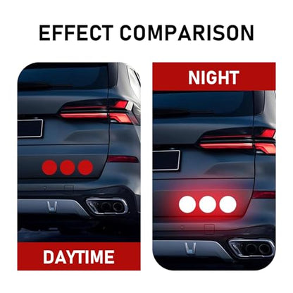 10PCS Round Safety Reflectors, 1.96" High Night Visibility Reflective Stickers, Strong Adhesive Waterproof Prismatic Round Safety Reflector, Diamond Grade Reflective Decal for Most Cars(Red)