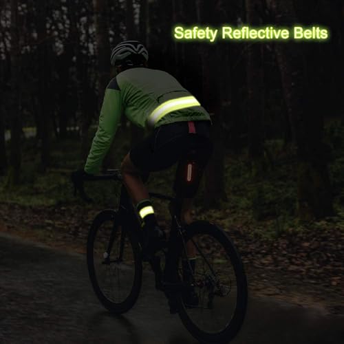 4-Pack Adjustable Reflective Armbands & Belts | High-Visibility Safety Gear for Running, Cycling & Night Walking | Reflective Wrist, Ankle Bands for Kids & Adults
