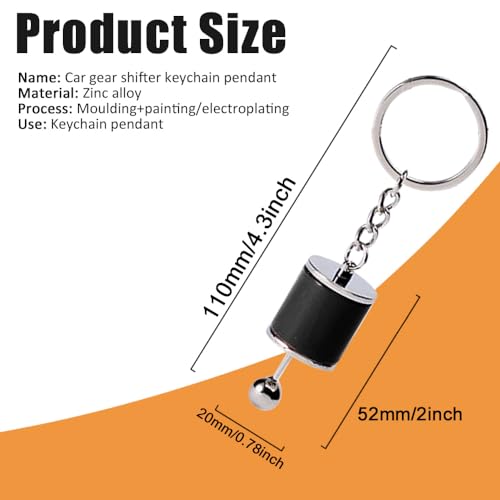 Car Parts Model Key Chains, Car Lovers Key Chain Set, Metal Car Parts Keyring, Universal Shifter Keychain for Car Lovers (K2-Black), 3.94*0.43inches - color: K2-black