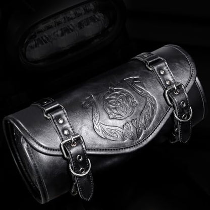 Motorcycle Tool Bag Waterproof PU Universal Saddlebag Front Fork Bag