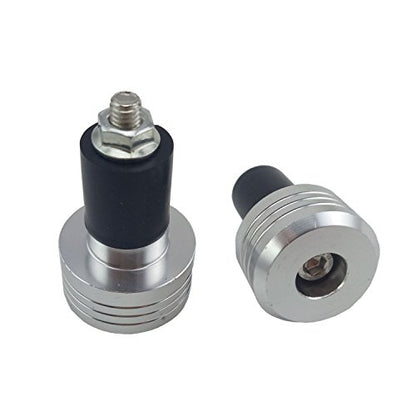 Motorcycle Handlebar Ends,7/8'' Handle Bar Slider Caps Weight Plugs CNC Aluminum (Silver) - color: Silver