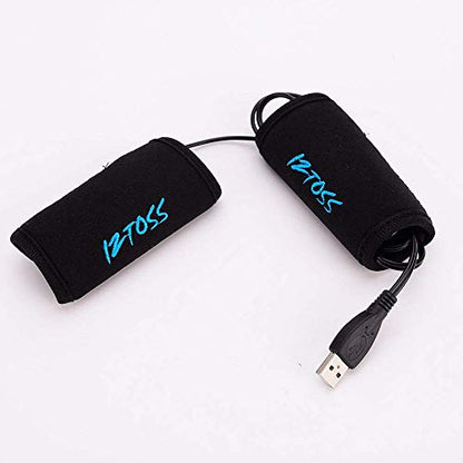 Winter Motorcycle ATV Scooter USB Heated Grips Handlebar 7/8"-11/5"(22-30mm) Warmer Sleeves with Switch to Control Temperature
