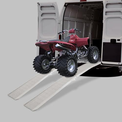 Folding Aluminum Ramp, Portable Ramp, 11" Loading Ramps for Motorcycle, 749.57 Lbs Each Load Capacity for Bike Ramps, ATVs, E-Scooter, Indoor Storage, 2PC (89.76 * 11.02in)