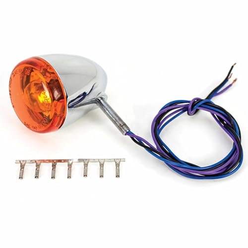 Chrome Deuce Style Amber Lens Turn Signals 12V Fit For Harley-Davidson 1977-2007