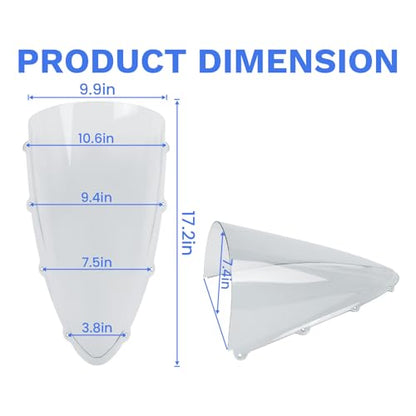 Motorcycle Windscreen Windshield Replacement for Ducati Panigale V4 2025 2026 PC Windscreen Double Bubble (Clear) - color: clear