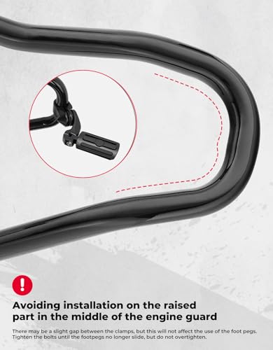 KEMIMOTO Motorcycle Black Highway Pegs, Adjustable Foot Peg Compatible with Touring Road Glide Street Electra Glide Road King with 1.25 Engine Guard
