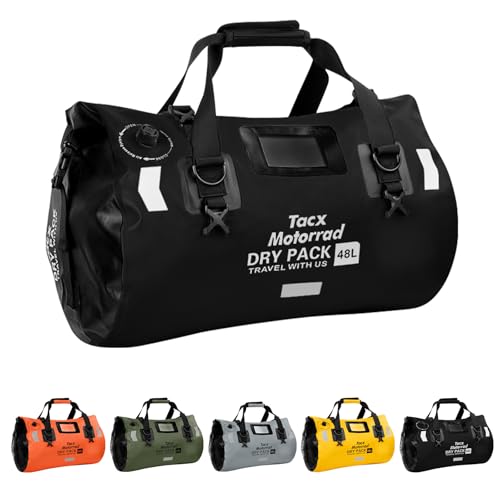 Waterproof Duffel Bag, Roll-top Dry Bag Tail Bag with Large Storage Space, Waterproof Luggage Duffle Bags with Quick-fixed Straps for Camping, Rafting,Kayaking, Traveling, 48L-Black - color: Black, size: 48L