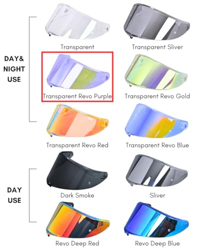 Compatible With K6S Visor K6 Face Shield Replacement Tinted Visor Helmet Accessories (Transparent Revo Purple) - color: Transparent Revo Purple