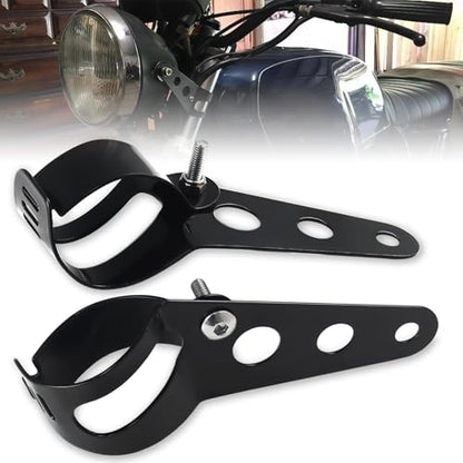 Universal Motorcycle Headlight Mounting Bracket Clamps Fork Ears 35-43mm Adjustable for Motorbike Chopper Cafe Racer