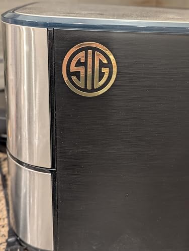 SIG Decal - (Light Gold Chrome, 2 x 2 Inches) - Vinyl Car Bumper Sticker, Gun, Truck, Window, Motorcycle, Helmet, Bumper, Laptop - color: Light Gold Chrome, size: 2 x 2