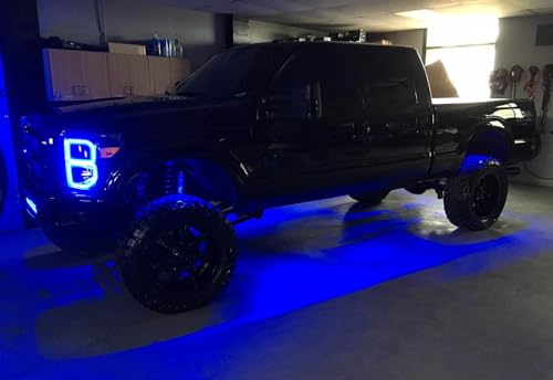 iJDMTOY 4pc Universal Fit 3-Chipset 9W High Power LED Rock Light Kit Compatible with Jeep Truck SUV Off-Road Boat, Ultra Blue - color: Blue