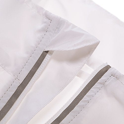bpbtti Men's Hi-Viz Safety Running Cycling Vest Sleeveless Windbreaker vests- Windproof and Reflective - color: White, size: Large