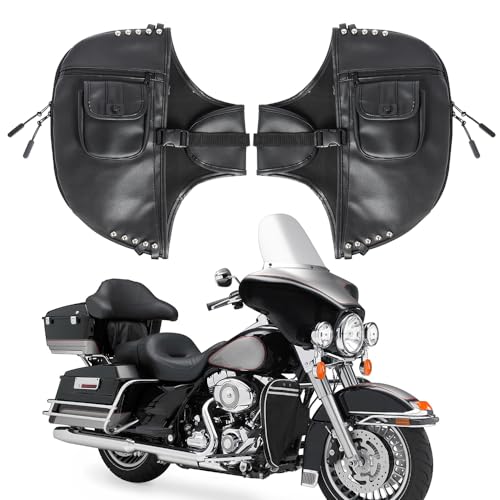 Motorcycle Highway Crash Bars Cover Soft Lowers Chaps Leg Warmer Bag Lower Wind Deflectors Engine Guard Bag For Harley Touring Trike w/Engine Guard 1980-Up