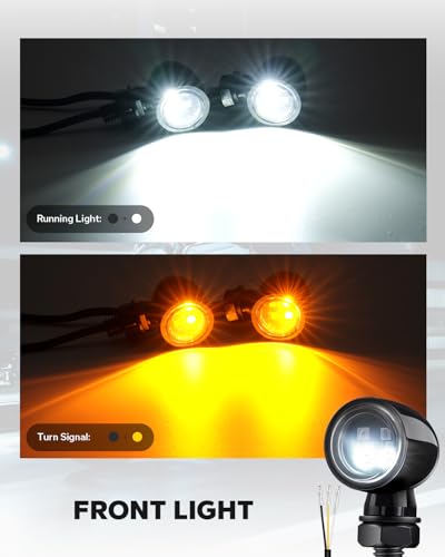 Mini Led Turn Signals Motorcycle Blinkers 4LEDs Front Rear Turn Signals universal bullet signal lights Fit for Honda Yamaha Suzuki Kawasaki Harley Chopper Bobber,4pcs