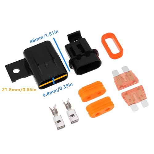 2 Sets 2 Pin 40A Fuse Connection Socket Kit Suitable for Passenger Cars Motorcycles Ships - size: 40A