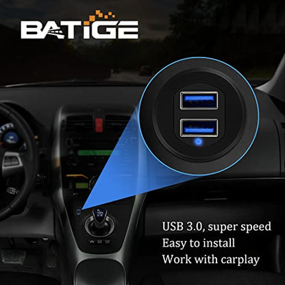 Alloy Dual Port USB 3.0 Car Dashboard Flush Mount Cable, Male to Female with LED Indicator Extension Cable for Car Truck Boat Motorcycle Dashboard Panel 1ft - style: Dual Port 1ft