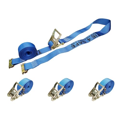Mega Cargo Control E Track Logistic Tie Downs, 4 Pack 2" x 20' Blue E-Track Ratchet Straps for Trailers, Trucks, ATV, Cars - 1,466 Lbs WLL Heavy Duty - color: Blue, size: 4 Pack