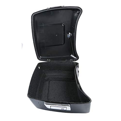 TCMT King Motorcycle Trunk Box Wrap-Around Backrest Two Up Mounting Rack Speakers Fit For Harley 2014-2025 Trunk Touring CVO Road King Road Glide Street Glide Electra Glide - color: Style A+Speakers#1+Chrome 2 Up Rack#2