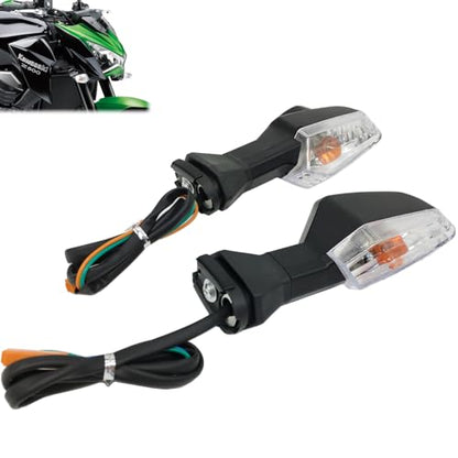 Motorcycle Turn Signal Indicator Light Blinker Blub Lamp Compatible With KAWASAKI Z250 Z300 Z750 Z800 Z1000 Versys 650/1000 For Ninja 250 300 400 650 ER-6F ER-6N (Clear) - color: Clear