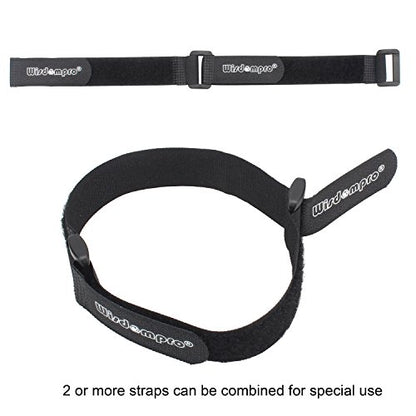 20 Pack 0.8 x 8 Inches Hook and Loop Reusable Fastening Cable Tie Down Straps by Wisdompro - Reusable, Durable Functional Ties to Keep Your Home, Office, Workspace from Tangled Messes of Cords - size: 0.8 x 8 Inch, 20 Pack
