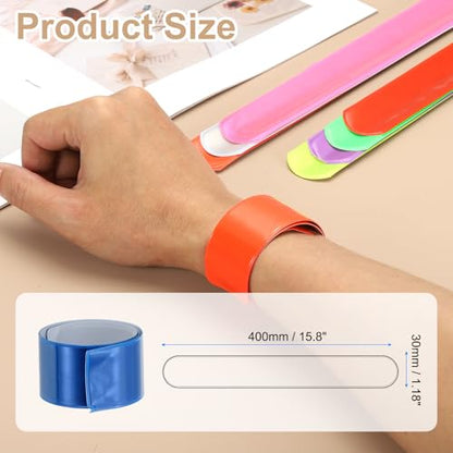 PATIKIL 40cm/15.8in Reflective Bands, 12pcs Reflective Arm Bands Straps Wrist Reflective Running Gear Long Safety Reflective Straps Bracelets High Visibility for Night Walking Bicycle - color: Blue