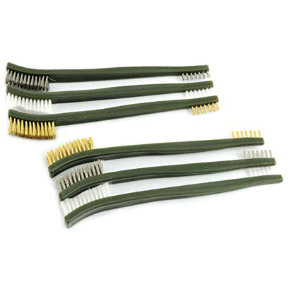 6-Pack Double-Ended Cleaning Brushes (2 Stainless Steel + 2 Brass + 2 Nylon)