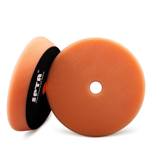 T40 Orange Medium-Cut Foam Polishing Pad, SPTA 1Pc 6.5 Inch Face for 6 Inch 150mm Backing Plate Compound Buffing Sponge Pads for Car Buffer Polisher Compounding, Polishing and Waxing -FPBFS6O - color: 1pc Orange T40 Medium-cut Pad, size: 6 Inch (150mm)