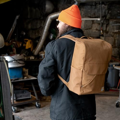 Carhartt 21L Top-Load Backpack, Durable Water Resistant Coated Canvas Base W/ 17" Laptop Sleeve, Black - color: Black