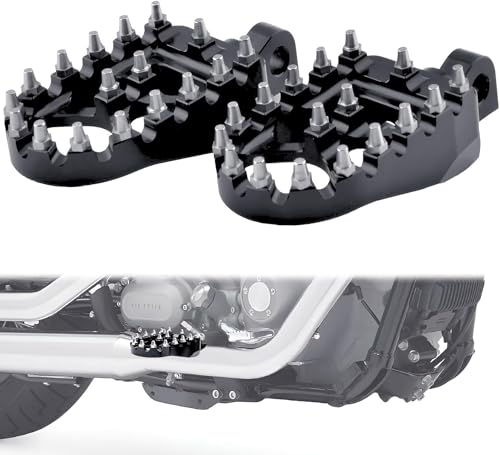 CNC Wide Foot Pegs 360° Roating MX Chopper Bobber Style Footpegs for Harley Dyna Sportster Fatboy Iron 883 Street Bob Touring Street Glide Softail Chopper Bobber Black - color: Footpegs Fit for Dyna Sportster
