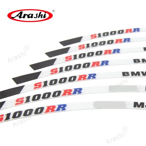 Arashi 17” Wheel Rim Strips Tape Stickers Decals for BMW S1000RR Motorcycle Accessories Waterproof Reflective Blue