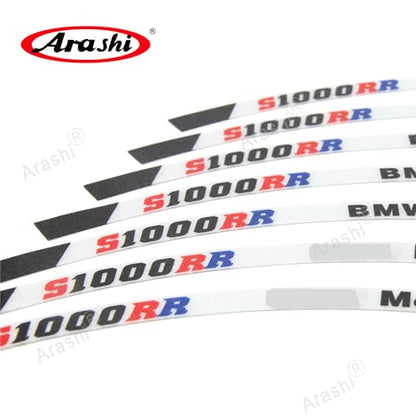 Arashi 17” Wheel Rim Strips Tape Stickers Decals for BMW S1000RR Motorcycle Accessories Waterproof Reflective Blue