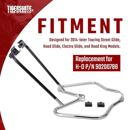 Chrome Rear Saddlebag Guards complete Kit for 2014-Later Harley Touring Street Road Glide Electra Glide Road King - color: hrome