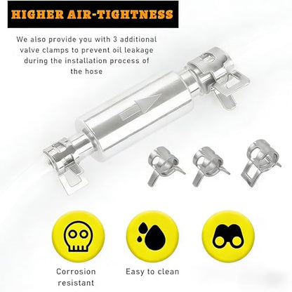 3 Sets Brake Bleeder Kit - Brake Fluid Bleeder Kit, Brake Bleeder Hose One Way Check Valve Tube Bleeding Tools, Universal Break Bleeder Kit Car Accessories for Motorbike Clutch Car Bike