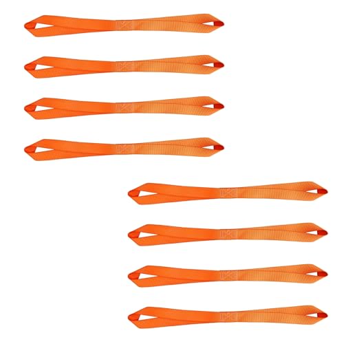 Mega Cargo Control Orange Soft Tie Loops, 1" x 18" Powersports & Multi-Purpose Securement Strap for Motorcycle, Bike, Roof Racks - 8 Pack - color: Orange (8 - Pack), size: Soft Tie Loops