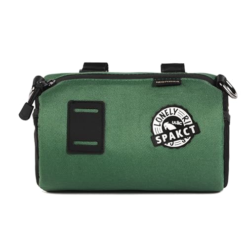 Bike Handlebar Bag Waterproof Bicycle Front Bag with Shoulder Strap, Handlebar Bags for Bicycles, Bike Pouch Frame Rack Bag, Cycling Storage Accessories(dark green, 1.5 L) - color: deep green, size: 1.5 L
