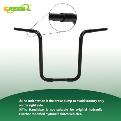 Green-L 1 1/4" Ape Hanger 18" Rise Handlebars Fit for Harley Sportster XL883 XL1200 Softail FLST FXST Custom Motorcycle 1.25" Handle Bar - size: 18" Rise, style: Style B Black