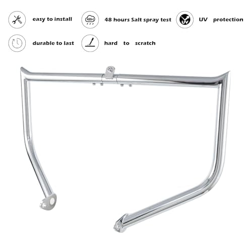 Kinglemc Crash Bar Engine Guard Highway Bar for Harley Davidson Touring Road King Street Glide Electra Glide CVO and Trike Models 1997-2008 (Chrome) - color: Chrome-D