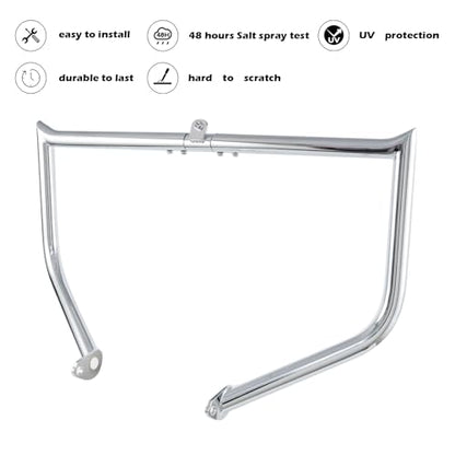 Kinglemc Crash Bar Engine Guard Highway Bar for Harley Davidson Touring Road King Street Glide Electra Glide CVO and Trike Models 1997-2008 (Chrome) - color: Chrome-D