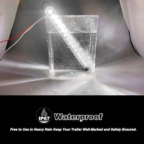 10" White Trailer LED Reverse Lights Bar Strip Truck Bed Backup Lights Rear Running Side Marker for Truck RV Aluminum Alloy Base, 15 LEDs 2Pcs - color: White