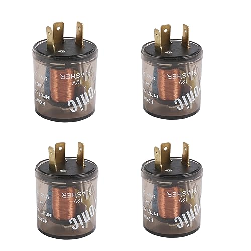 4 pcs 12V 3 Pin Electronic LED Flasher Relay Round Heavy Duty Electronic Turn Signal Light Blinker 3 Prong Turn Signal Flasher Relay - size: 4pcs 3 PIN 20 Amps 12V Flasher
